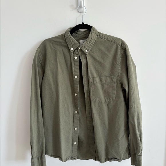 H&M Khaki Men's Casual Button Down Shirt - Picture 1 of 3